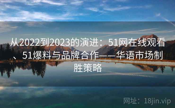 从2022到2023的演进:51网在线观看、51爆料与品牌合作——华语市场制胜策略 从2022到2023的演进:51网在线观看、51爆料与品牌合作——华语市场制胜策略